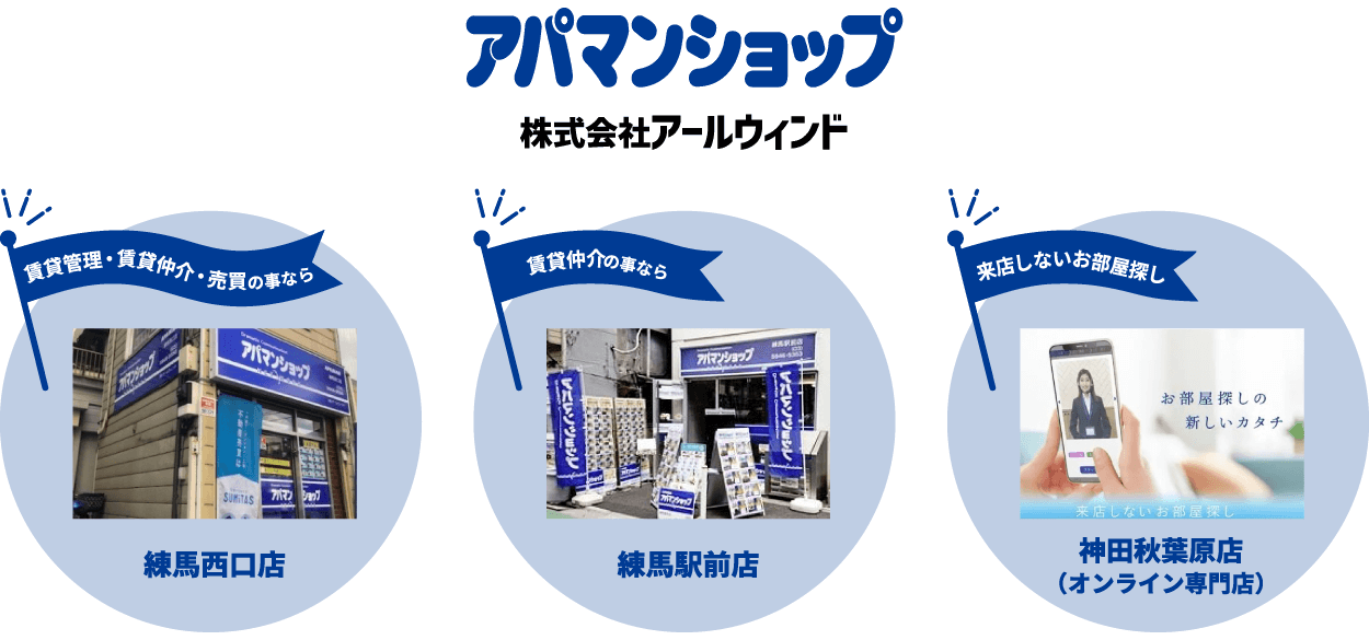 アパマンショップ株式会社アールウィンドウ練馬西口店・練馬駅前店・神田秋葉原店